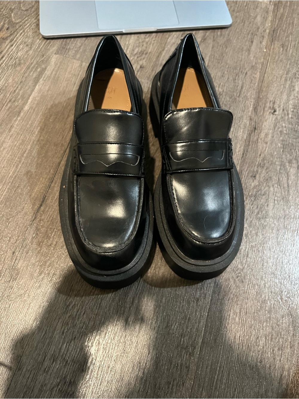 H&M chunky platform lug sole loafers in black